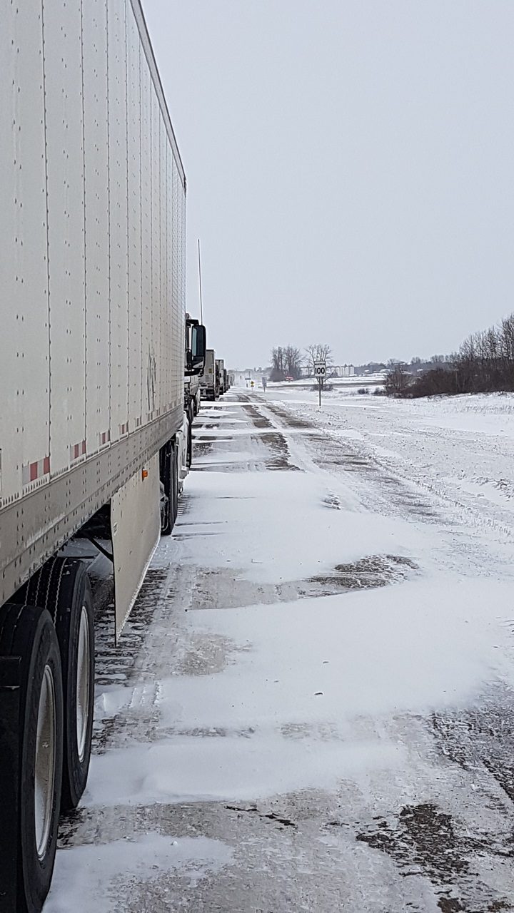 The view from inside Rick’s truck Dec. 7, 2016. He’s been stuck for over 23 hours.