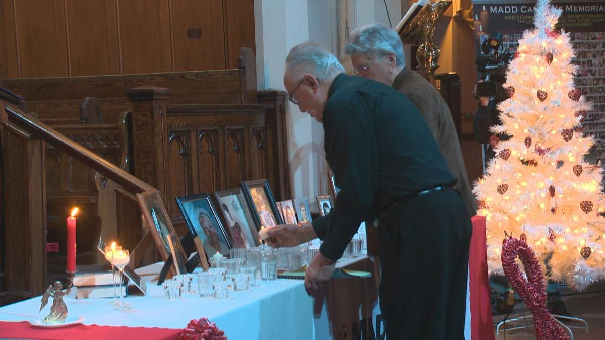 MADD Edmonton hosts candlelight vigil for families remembering loved ones over the holidays - image