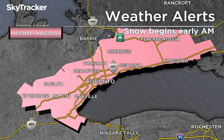 Toronto, parts of southern Ontario could see up to 8 cm of snow by ...