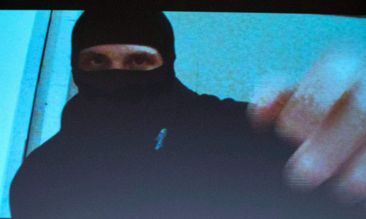 Aaron Driver switches off his video camera in a screen capture of a recording seen during a press conference for what the RCMP are calling a terrorism incident, in Strathroy, Ontario yesterday, on Thursday, Aug. 11, 2016 in Ottawa.