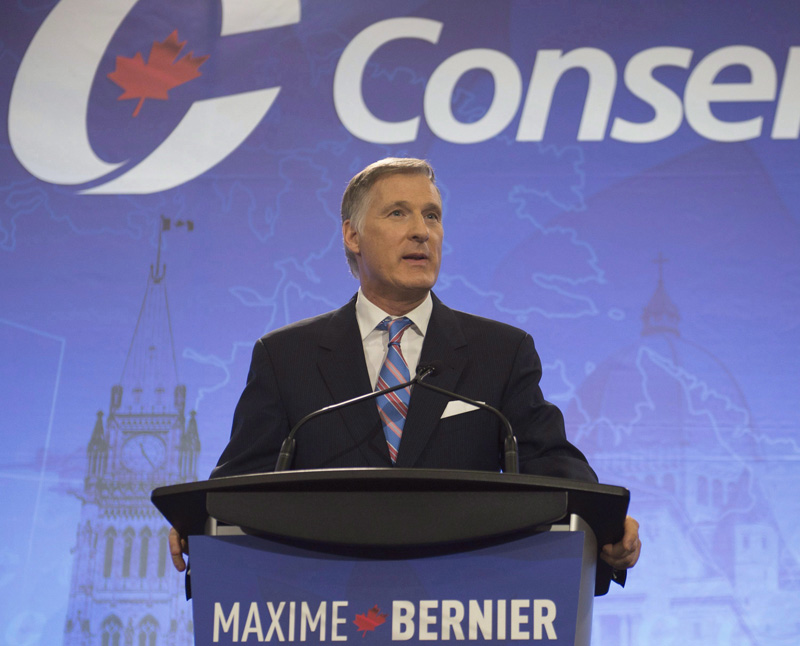 Leadership candidate Maxime Bernier speaks during a Conservative Party leadership debate.
