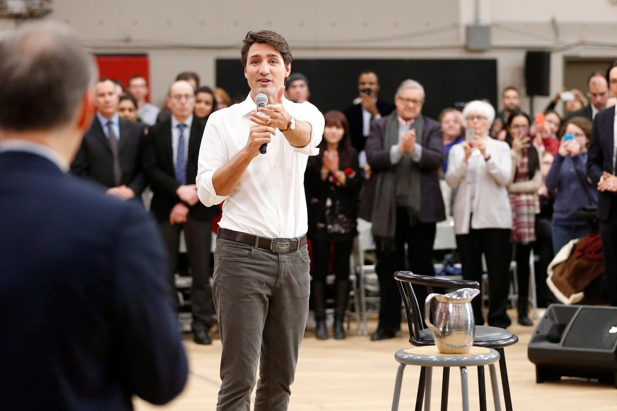Prime Minister Justin Trudeau speaks with the public at a town hall at the University of Winnipeg in Winnipeg, Thursday, January 26, 2017.