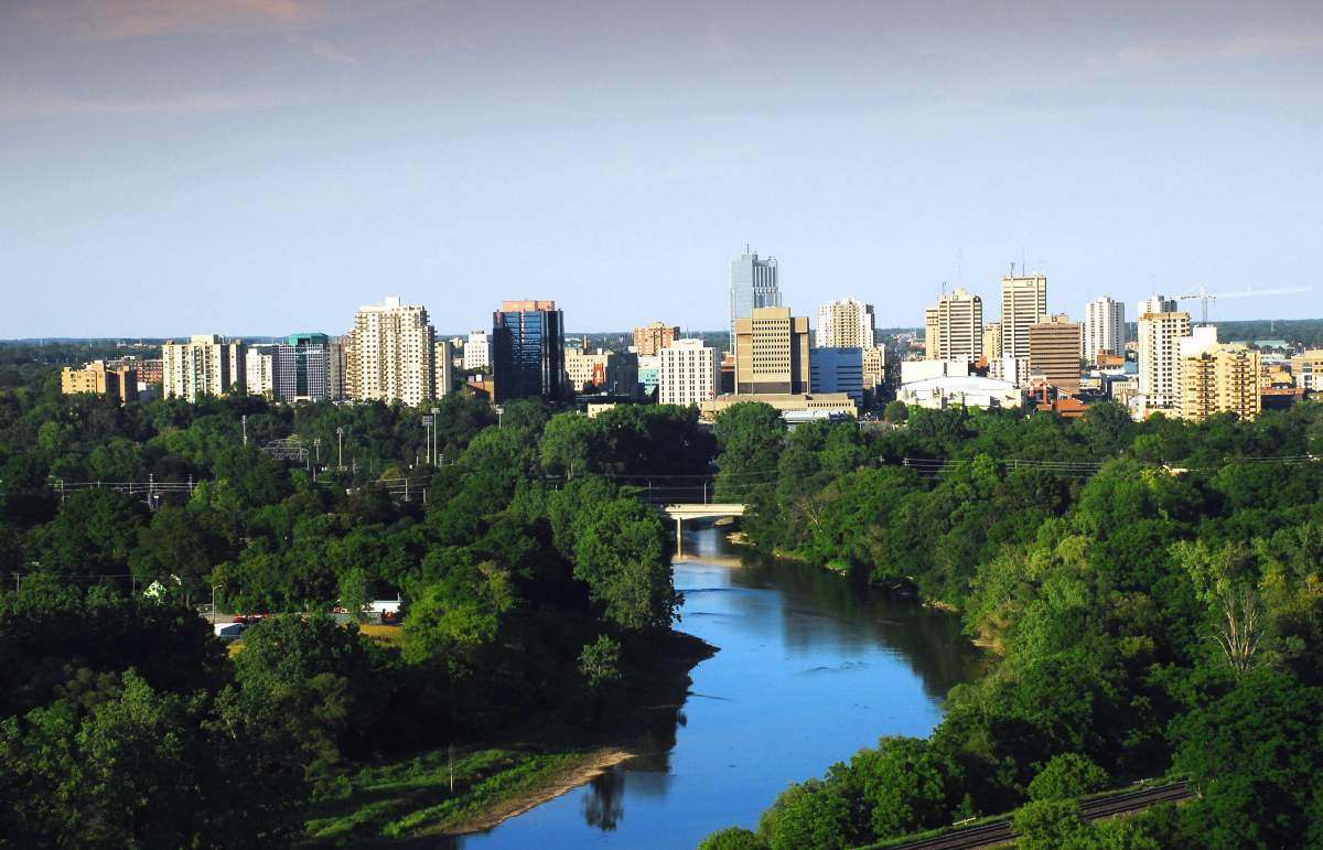 Aerial of London, Ont. in August 2008.