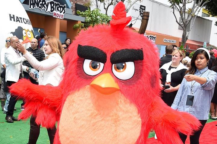 A person dressed in an Angry Birds costume arrives at the Premiere Of Sony Pictures' "The Angry Birds Movie" at Regency Village Theatre in this file photo on May 7, 2016 in Westwood, California.