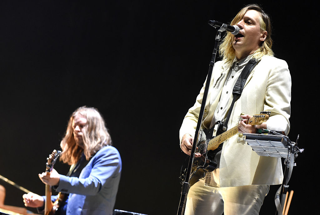 Tim Kingsbury (L) and Win Butler of Arcade Fire perform during the Voodoo Music + Arts Experience at City Park on October 30, 2016 in New Orleans, Louisiana.  