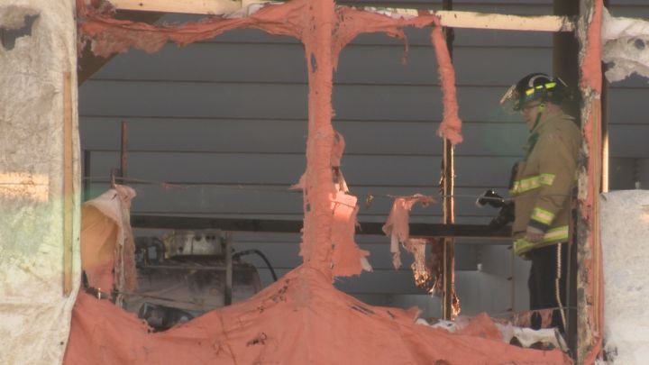 Fire officials investigating construction site fire at Lethbridge's ATB Centre.