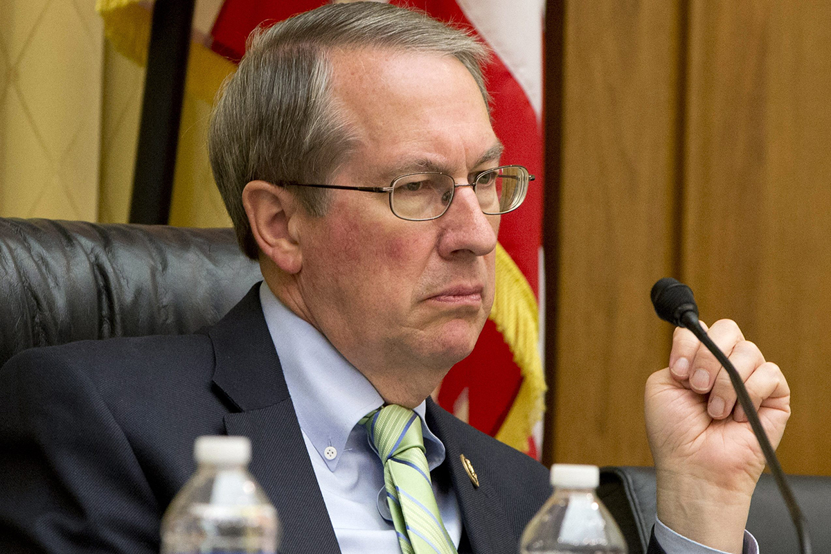 In this May 19, 2015, file photo, House Judiciary Committee Chairman Rep. Bob Goodlatte, R-Va., listens to testimony on Capitol Hill in Washington. 