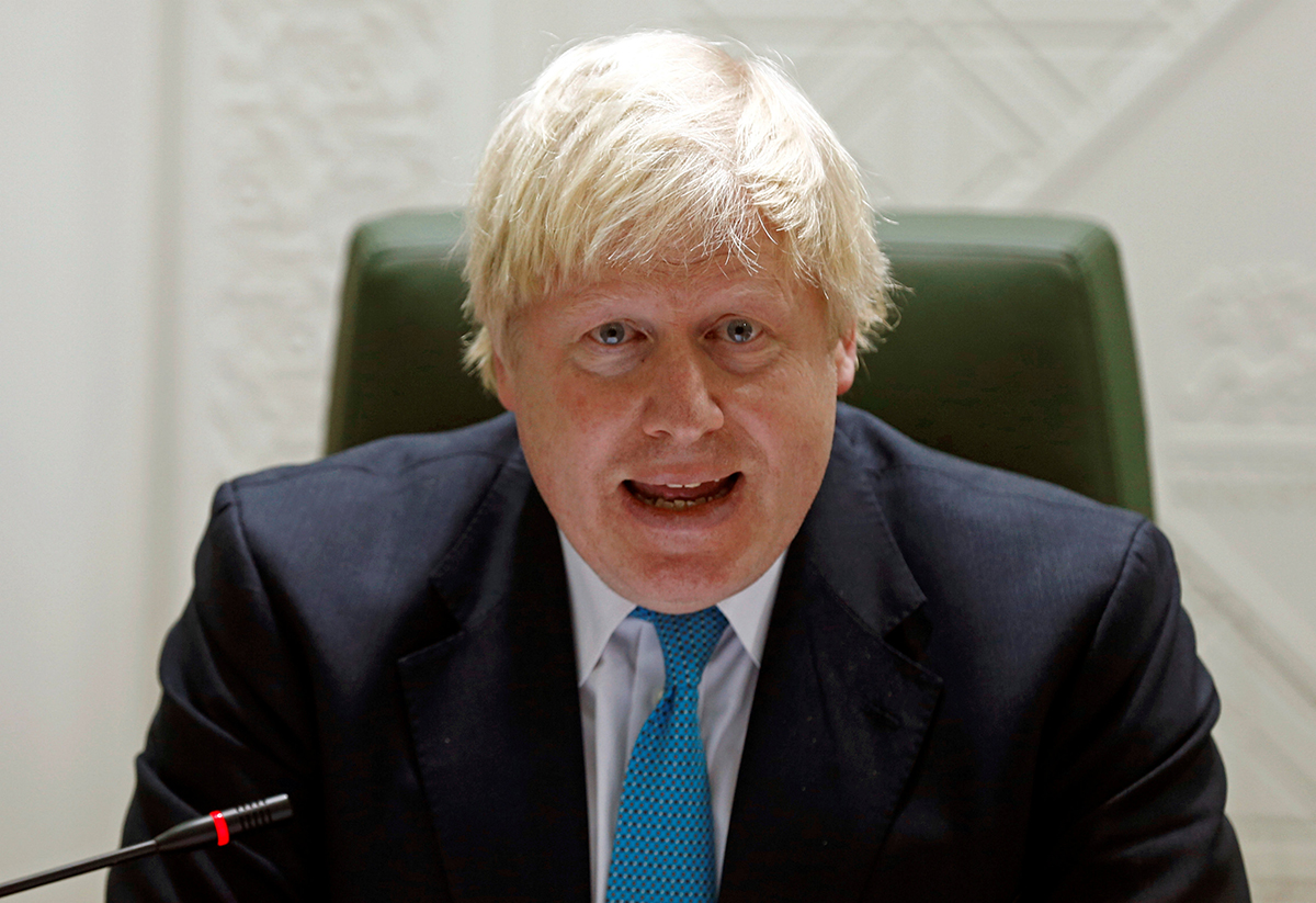 British Foreign Secretary Boris Johnson attends a joint news conference with Saudi Arabian Foreign Minister Adel al-Jubeir (not seen) in Riyadh, Saudi Arabia December 11, 2016. 