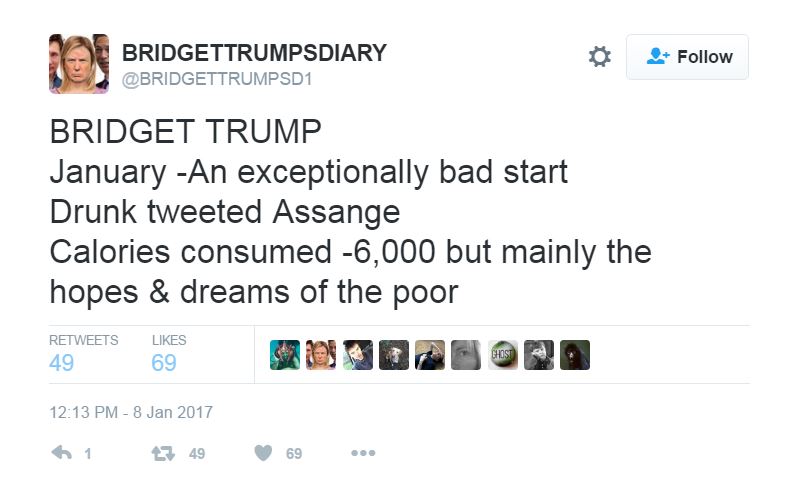 Bridget Trump's Diary blends the president-elect's Twitter musings with Bridget Jones's neurotic diary entries.