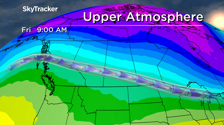 Upper ridge builds back in, helping to gradually warm temperatures up this weekend into next week.