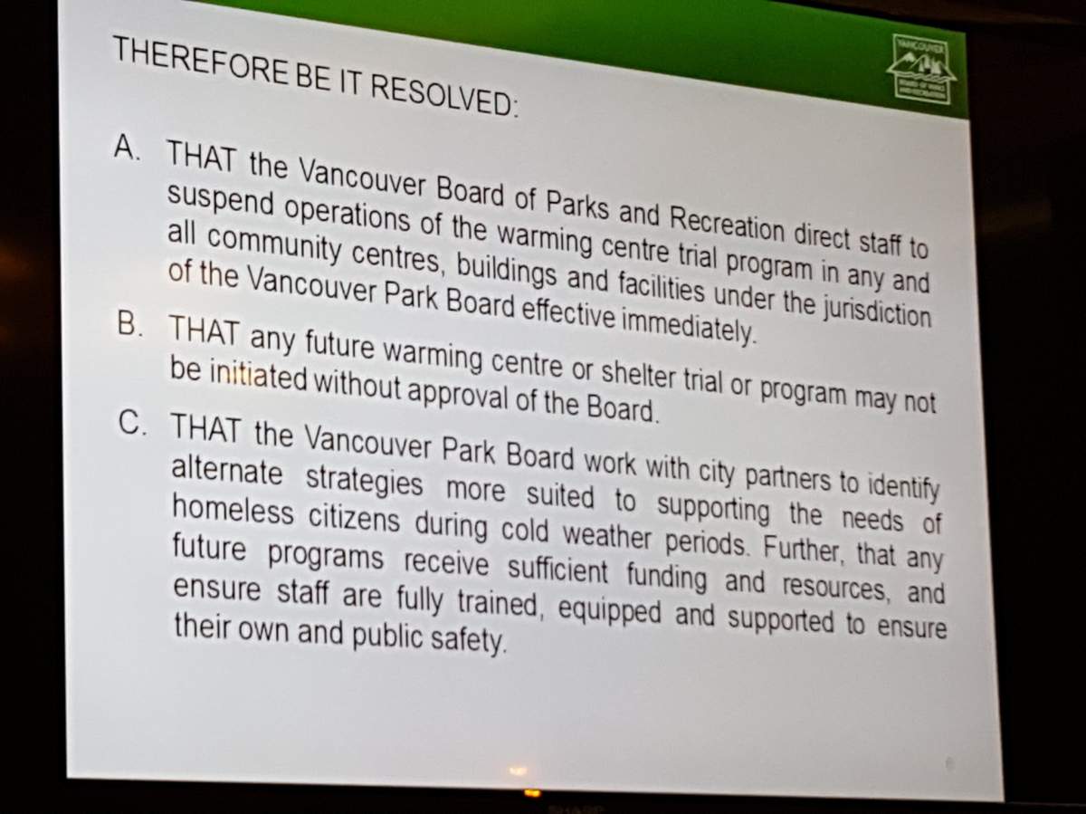 Vancouver Park Board fails to find consensus on community centre warming stations - image