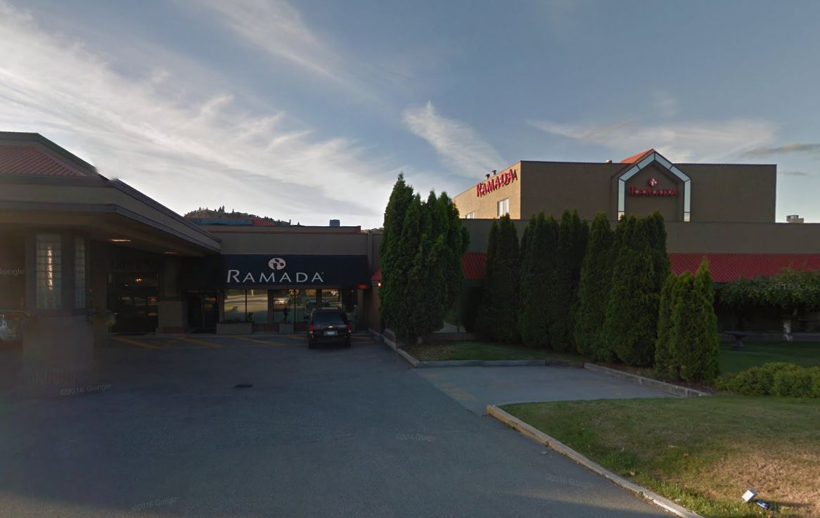 The man is accused of smashing windows at the Ramada, pulling the fire alarm and deploying the fire extinguisher he stole from the Sandman hotel.