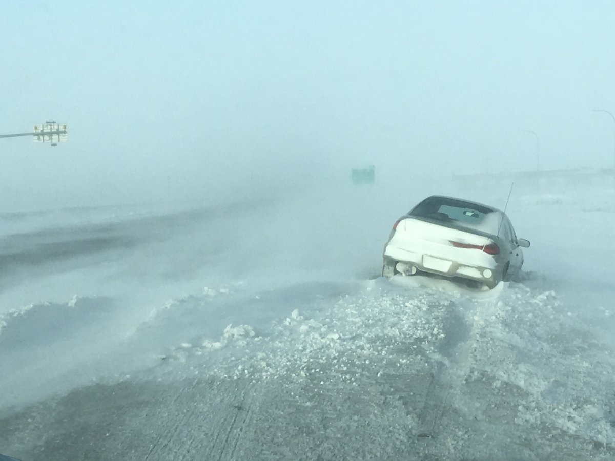 There's a blizzard in southern Manitoba. Where's the road?.