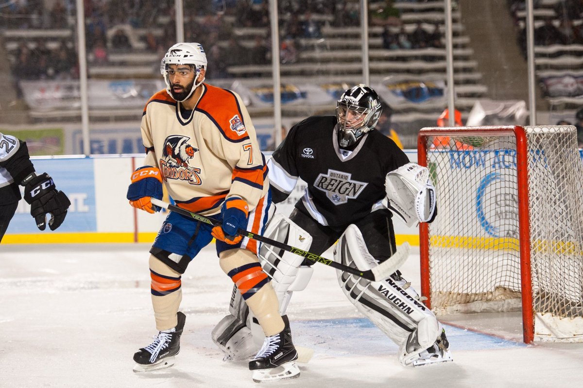 The Bakersfield Condors take on the Ontario Reign in the pouring rain Saturday.