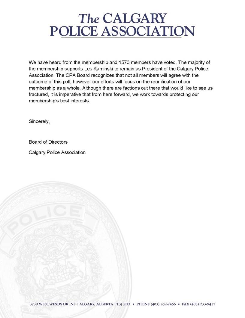 Les Kaminski remains Calgary Police Association president despite charges - image