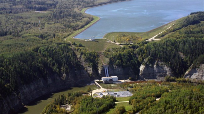 TransAlta's largest hydro plant Brazeau dam is shown in this undated handout image.