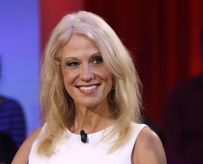 Kellyanne Conway is shown prior to a forum at Harvard University's Kennedy School of Government in Cambridge, Mass., on Dec. 1, 2016.