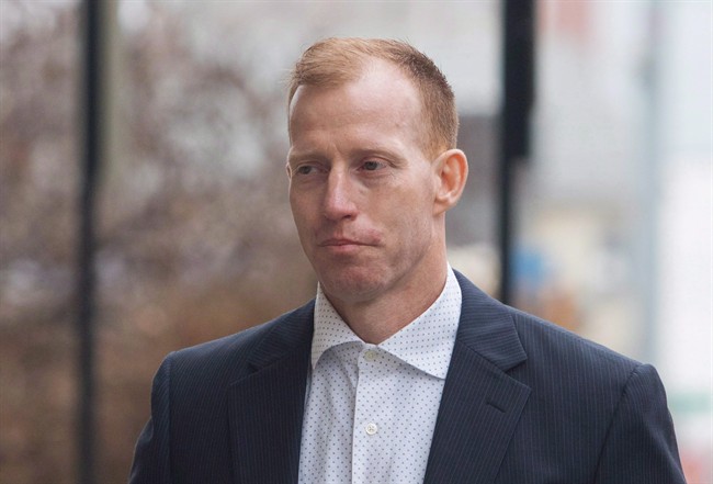 Travis Vader arrives at court in Edmonton on Tuesday, March 8, 2016. A judge has sentenced Vader to life in prison for killing two Alberta seniors who disappeared on a camping trip.