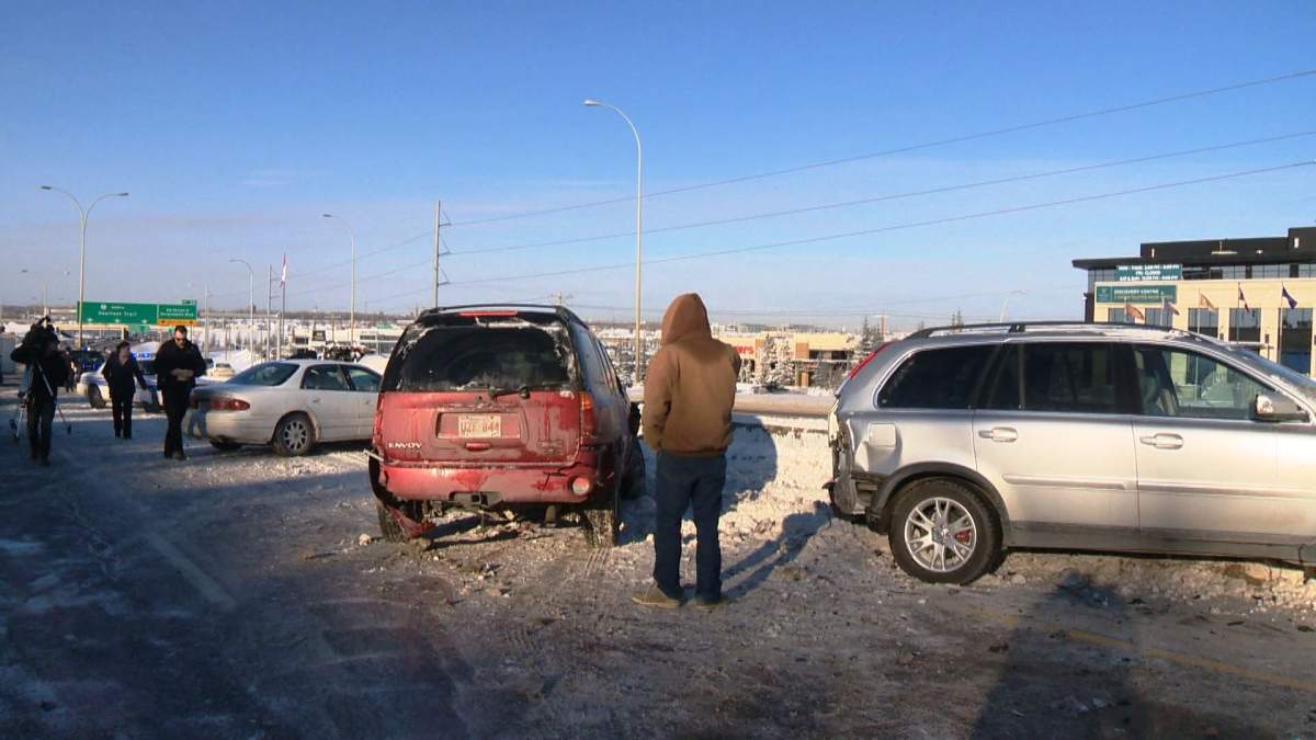 Police were then called to a multi-vehicle collision on southbound Deerfoot Trail at Douglasdale Blvd. S.E. on Monday, Jan. 2, 2017.