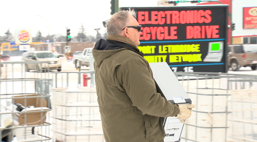 Ken Beet is recycling old electronics for the Lethbridge Community Network's e cycle drive.