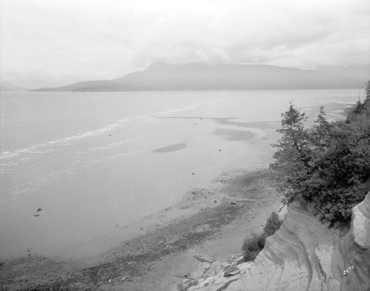 View of Spanish Banks from the Point Grey cliffs as seen in the 1920s