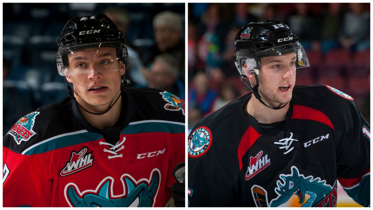 Calvin Thurkauf (left) and Tomas Soustal (right) return to the Rockets after their stint at the World Juniors.