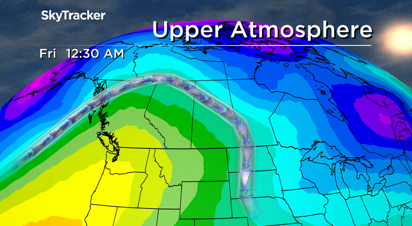 Upper ridge of high pressure builds in the heat heading into the weekend.