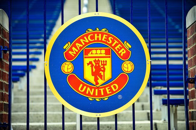 The logo of Manchester United pictured before the Real Madrid v Manchester United match in the Guinness International Cup friendly at Michigan Stadium, Ann Arbor, Michigan. 