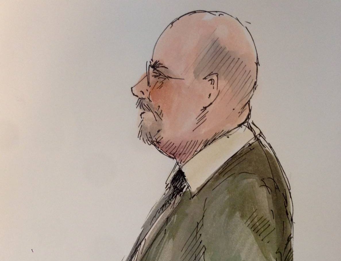 Mark Grant on the first day of his 2017 retrial for Candace Derksen's death.