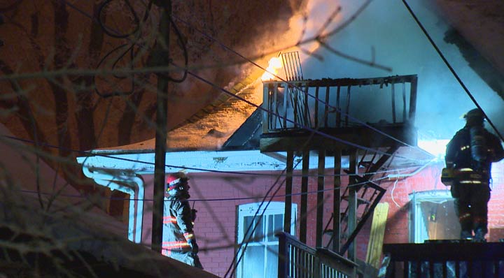 Saskatoon firefighters are busy working Wednesday morning to put out a stubborn house fire in the Nutana neighbourhood.