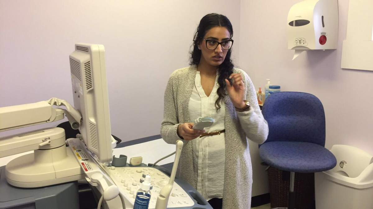Perveen Rajwans, a partner at Les Services Echo Sources Inc. stands next to an ultrasound machine, Thursday, Jan. 19, 2017.