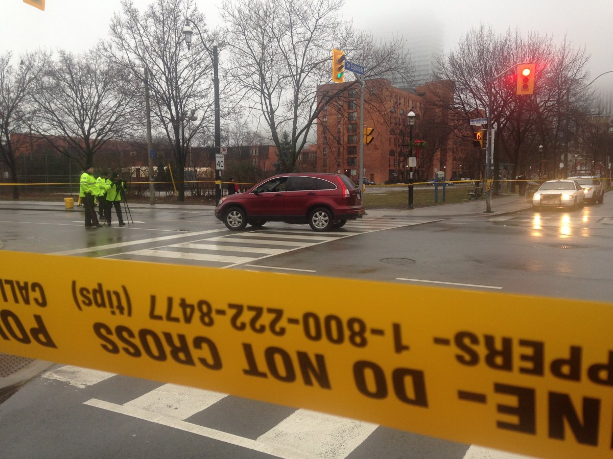 A pedestrian was struck in downtown Toronto on Jan. 3, 2017.