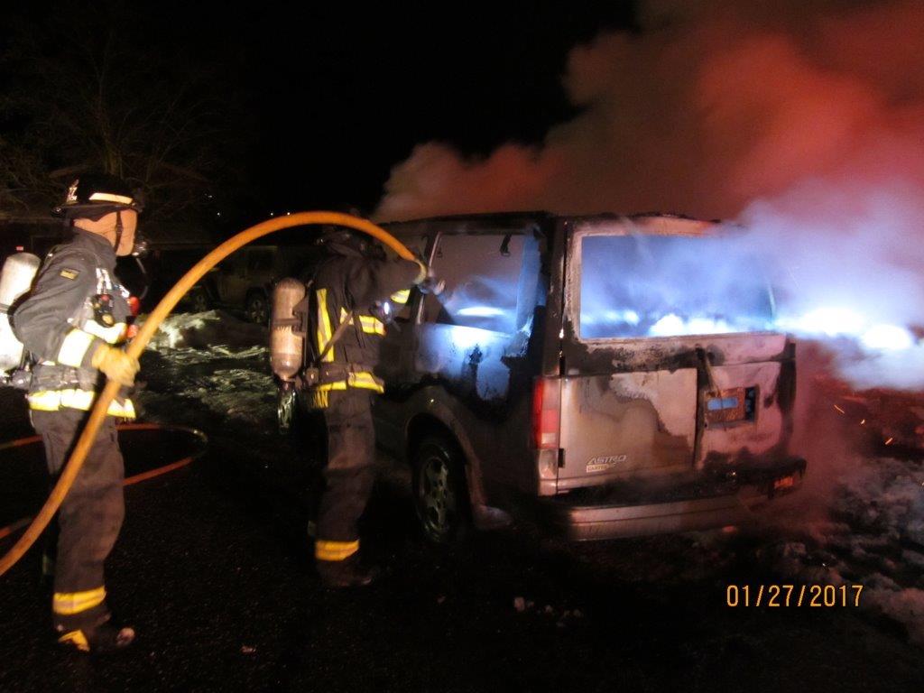 Suspicious fire destroys vehicle in Vernon.