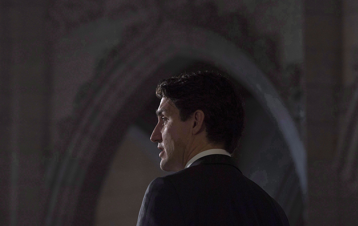 Prime Minister Justin Trudeau speaks after meeting with indigenous leaders on Parliament Hill in Ottawa on December 15, 2016. 