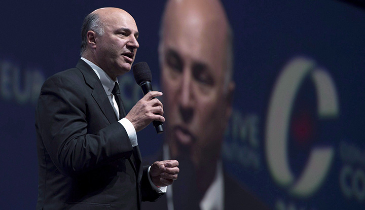 Kevin O'Leary speaks during a Conservative Party of Canada convention.