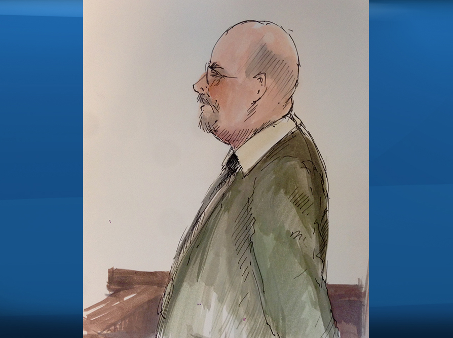 Mark Grant on the first day of his 2017 retrial for Candace Derksen's death. 