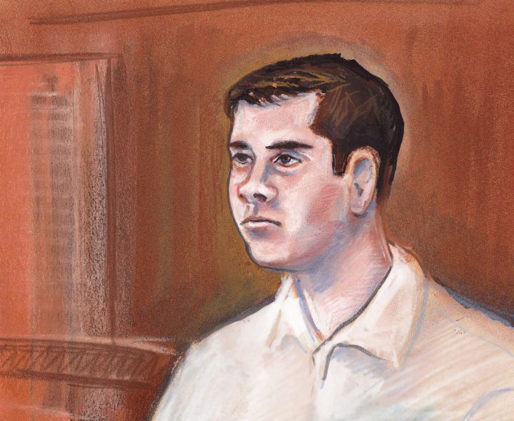Filmmaker Mark Twitchell, is shown in courtroom sketch on Wednesday March 16, 2011. 