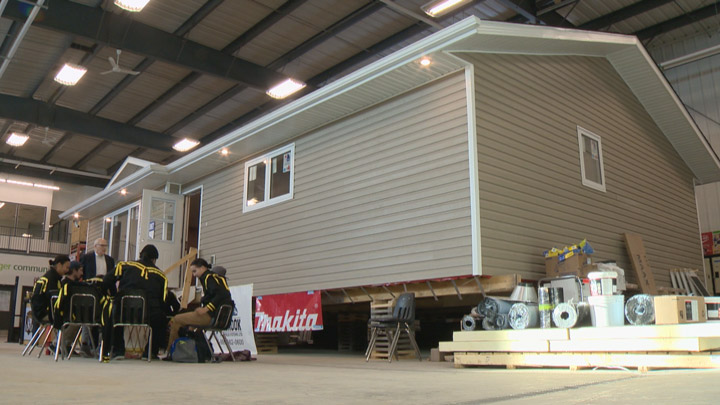 Carpentry apprentices at Mount Royal Collegiate in Saskatoon have delivered a new home to a family on the Whitecap Dakota First Nation.