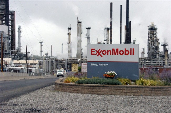 FILE - This Wednesday, Sept. 21, 2016, file photo shows Exxon Mobil's Billings Refinery in Billings, Mont.