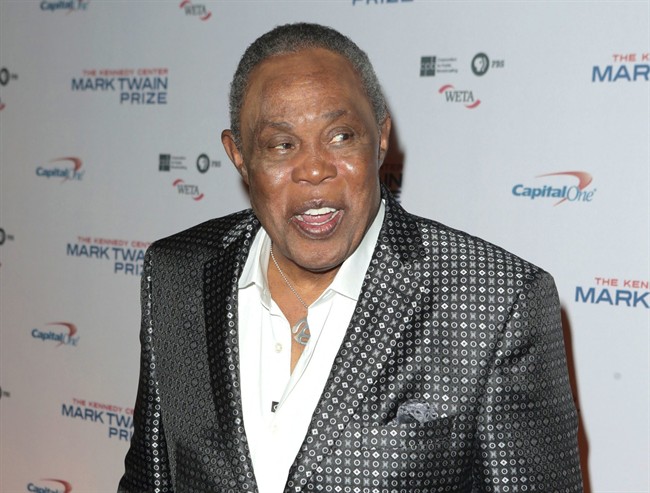 Sam Moore arrives at the Kennedy Center for the Performing Arts for the 18th annual Mark Twain Prize for American Humor in Washington, Oct. 18, 2015.