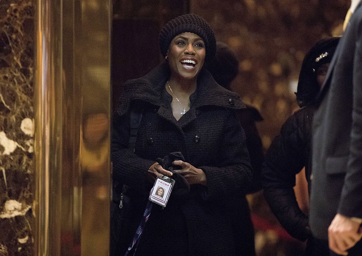 In this Jan. 2, 2017, photo, Omarosa Manigault arrives at Trump Tower, in New York.