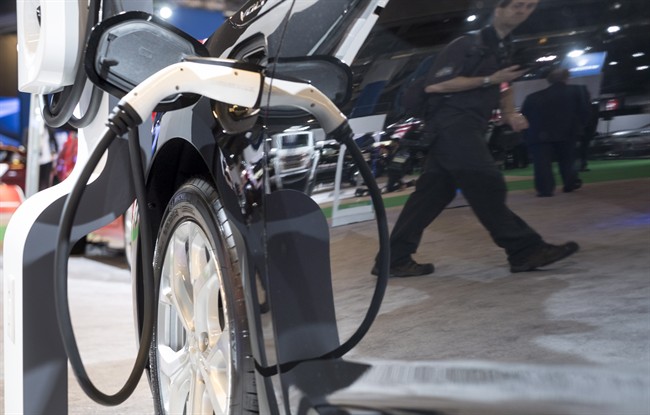A Chevrolet Volt electric car is seen during media day at the Montreal International Auto Show Thursday, January 19, 2017 in Montreal. 