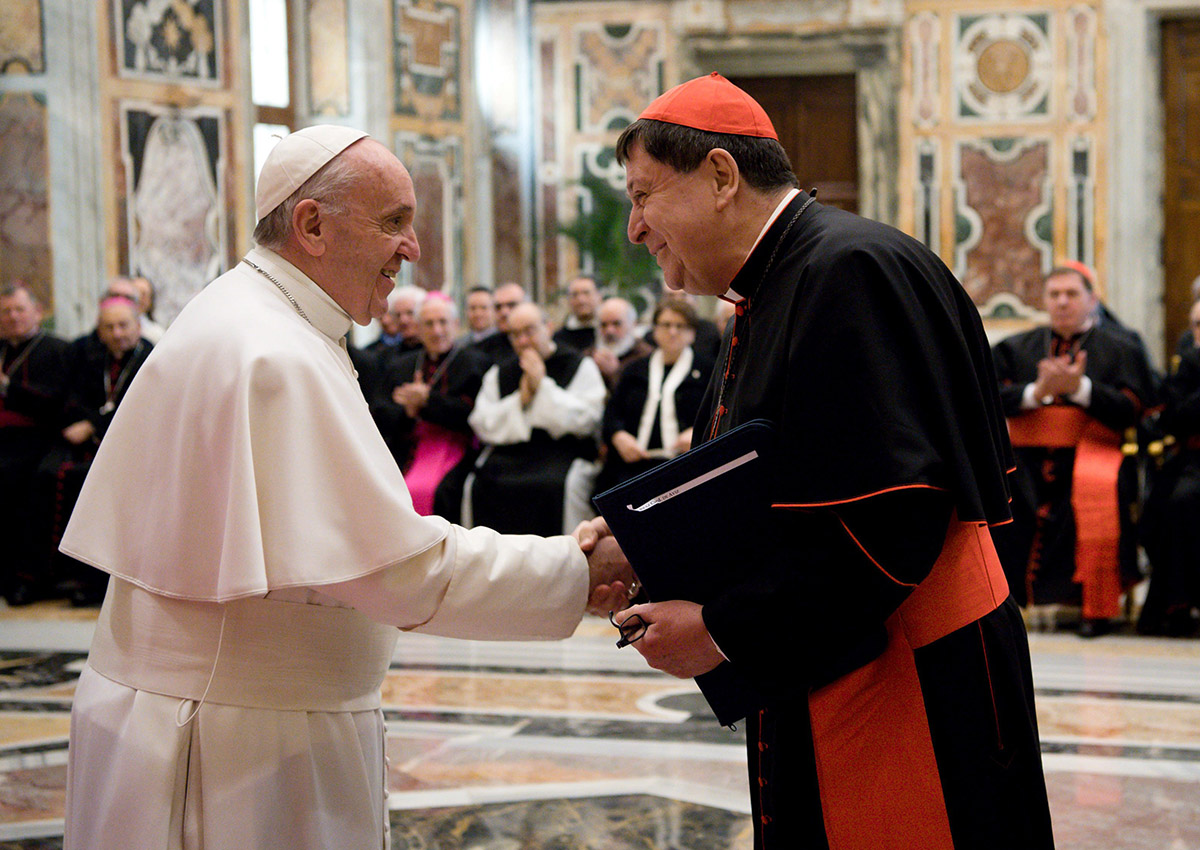 Pope Francis meets Brazilian Cardinal Joao Braz de Aviz, at the Clementine Hall, at the Vatican Saturday, Jan. 28, 2017. 