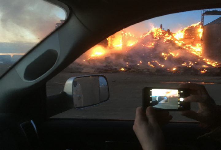 More than 100 people from Prelate, Sask. were evacuated on Jan. 31. after a grain elevator fire in the town. 