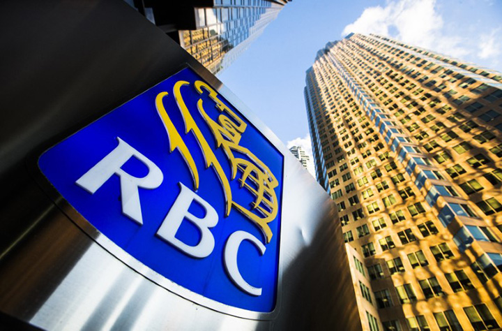 A Royal Bank of Canada logo is seen on Bay Street in the heart of the financial district in Toronto, January 22, 2015. 