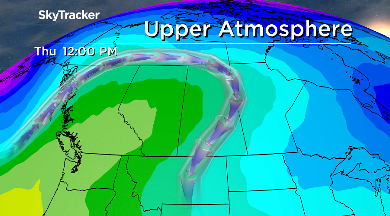 Upper ridge builds back in the warmer air later this week.