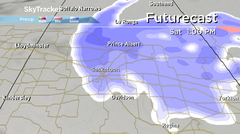 A few centimetres of snow are expected over the weekend in Saskatoon.