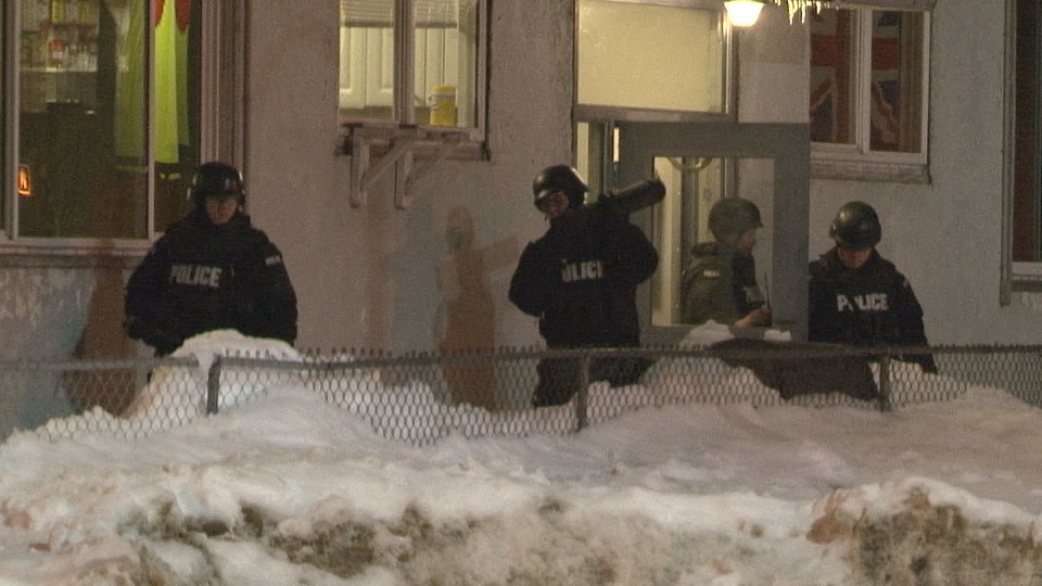 A heavy police presence was seen at a home on Sherbrook Street. 
