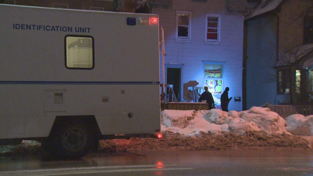 Winnipeg police’s forensics unit is investigating at a West End home Friday morning.