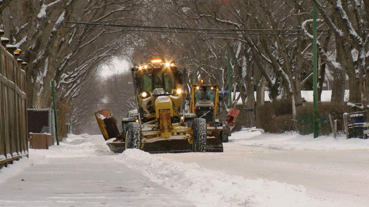 A snow plow clearing a road on Monday, Jan. 2, 2017.